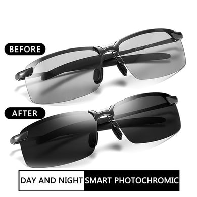 ZXRCYYL Classic Photochromic Sunglasses Men Polarized Chameleon Sun Glasses  Day Night Vision Driving  Anti-glare Eyewear