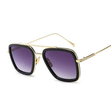 Luxury Fashion Avengers Tony Stark Flight Style Sunglasses Men Square Brand Design Sun Glasses Women Oculos Retro Male Iron 3