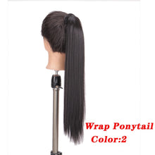 AOSI Straight Clip In Hair Tail False Hair 24" Ponytail Hairpiece With Hairpins Synthetic Pony Tail Hair Extensions For Women