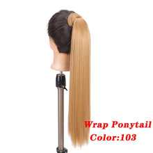 AOSI Straight Clip In Hair Tail False Hair 24" Ponytail Hairpiece With Hairpins Synthetic Pony Tail Hair Extensions For Women