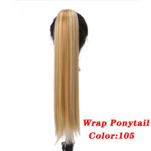AOSI Straight Clip In Hair Tail False Hair 24" Ponytail Hairpiece With Hairpins Synthetic Pony Tail Hair Extensions For Women