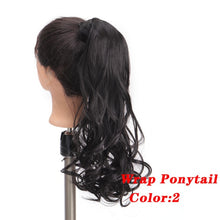 AOSI Straight Clip In Hair Tail False Hair 24" Ponytail Hairpiece With Hairpins Synthetic Pony Tail Hair Extensions For Women