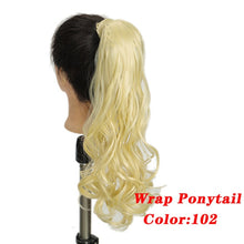 AOSI Straight Clip In Hair Tail False Hair 24" Ponytail Hairpiece With Hairpins Synthetic Pony Tail Hair Extensions For Women