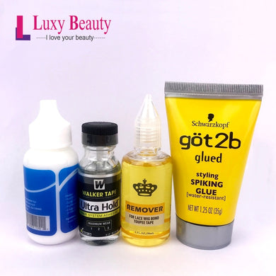 Super Lace Wig Glue Hair Bonding 38ml + Remover 30ml + Got2b Hair Gel 35g Wig Tool Kits For Tape Toupee Lace Frontal System