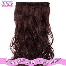 WTB 100cm 5 Clip In Hair Extension Heat Resistant Long Straight Black Fake Hairpiece for Women Natural Synthetic Hair 5 Sizes