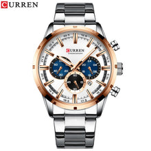 CURREN New Fashion Mens Watches with Stainless Steel Top Brand Luxury Sports Chronograph Quartz Watch Men Relogio Masculino