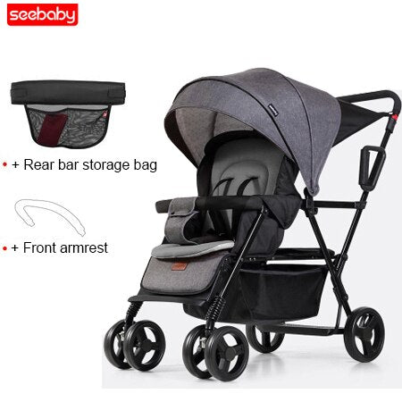 Double pram cheap front and back