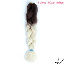 MANWEI 100g 24 Inch Synthetic Braiding Ombre Color Synthetic Hair Extension Crochet Twist Jumbo Braiding Kanekalon Hair