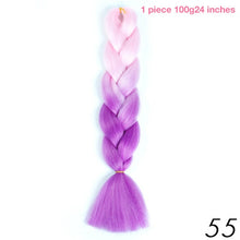 MANWEI 100g 24 Inch Synthetic Braiding Ombre Color Synthetic Hair Extension Crochet Twist Jumbo Braiding Kanekalon Hair