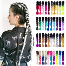 Synthetic hair Braids Kanekalon Ombre Braiding Hair Extension Box Braid Hair Pink Purple Yellow Golden Colors Crochet braids