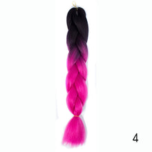 Synthetic hair Braids Kanekalon Ombre Braiding Hair Extension Box Braid Hair Pink Purple Yellow Golden Colors Crochet braids