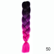 Synthetic hair Braids Kanekalon Ombre Braiding Hair Extension Box Braid Hair Pink Purple Yellow Golden Colors Crochet braids