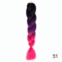 Synthetic hair Braids Kanekalon Ombre Braiding Hair Extension Box Braid Hair Pink Purple Yellow Golden Colors Crochet braids