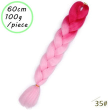 BEAUTY PROS 24 inch Pink Synthetic Crochet Hair Jumbo Braid Hair Yaki Soft Hair Ombre Crochet Braiding Hair Extension For Braid
