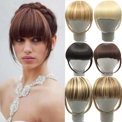 SHANGKE Fringe Clip In Hair Bangs Hairpiece Clip In Hair Extensions Heat Resistant Synthetic Fake Bangs Hair Piece 8 Colors