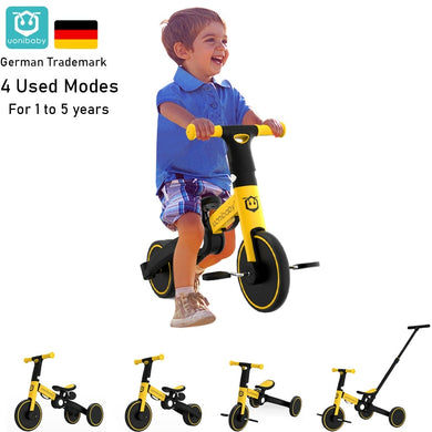 uonibaby 4 into 1 Baby Stroller Pedal Tricycle Two Wheel Balance Bike Trolley