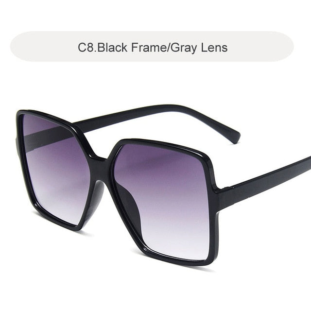 Gradient Black Square Oversized Sunglasses Women Frace Brand