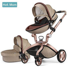 Hotmom Luxury Stroller 2 In 1 Stroller Baby Pram Baby Car Hadnd Car Shock Absorbers Car Umbrella Two-way Newborn Leather