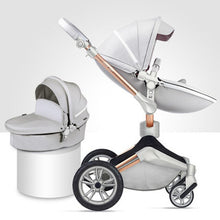 Hotmom Luxury Stroller 2 In 1 Stroller Baby Pram Baby Car Hadnd Car Shock Absorbers Car Umbrella Two-way Newborn Leather