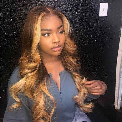Honey Blonde Full Lace Human Hair Wigs Colored 360 Lace Frontal Wig Ombre 13x4 Lace Front Human Hair Wigs Preplucked Lace Wig150