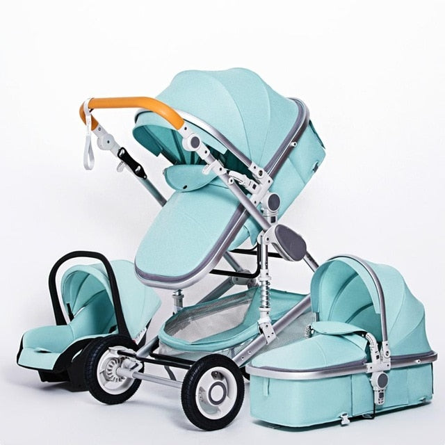 Luxury Baby Stroller 3 in 1 Travel Baby Carriage Portable Folding Prams  Aluminum Frame High Landscape Car for Newborn Babyboomer