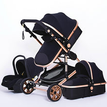 Luxury Multifunctional 3 in 1 Baby Stroller Portable High Landscape Stroller Folding Carriage Red Gold Newborn Baby Stroller