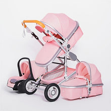 Luxury Multifunctional 3 in 1 Baby Stroller Portable High Landscape Stroller Folding Carriage Red Gold Newborn Baby Stroller