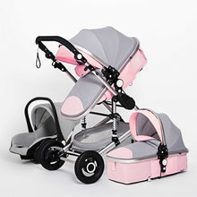 Luxury Multifunctional 3 in 1 Baby Stroller Portable High Landscape Stroller Folding Carriage Red Gold Newborn Baby Stroller