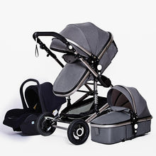 Luxury Multifunctional 3 in 1 Baby Stroller Portable High Landscape Stroller Folding Carriage Red Gold Newborn Baby Stroller