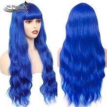 MS FLEGANCE 24In Long Blonde Water Body Wave Synthetic Wigs With Bangs Fake Hair For Women Natural Lolita Wig Cosplay Hair Wigs