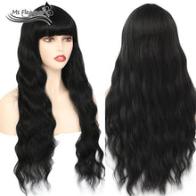 MS FLEGANCE 24In Long Blonde Water Body Wave Synthetic Wigs With Bangs Fake Hair For Women Natural Lolita Wig Cosplay Hair Wigs