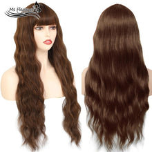 MS FLEGANCE 24In Long Blonde Water Body Wave Synthetic Wigs With Bangs Fake Hair For Women Natural Lolita Wig Cosplay Hair Wigs