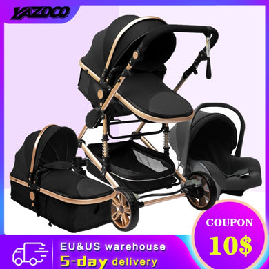 YAZOCO Stroller 3 in 1 Baby Stroller Multifunctional High Landscape Portable Aluminum Frame CE/CPC Safety Baby Carriage for Baby