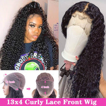 Lace Front Human Hair Wigs 13*4 Brazilian Kinky Curly Human Hair Wig PrePlucked with Baby Hair Curly Lace Front Wig U Part Wig