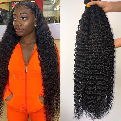 Queenlife 30 32 34 36 inch Deep Wave Bundles Brazilian Hair Bundles Human Hair Extensions 1/3/4 Bundles Remy Hair Weave Bundles