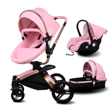 Babyfond 3 in 1 baby stroller Newborn luxury pram High landscape carriage PU leather whit car seat send free gifts EU Free ship