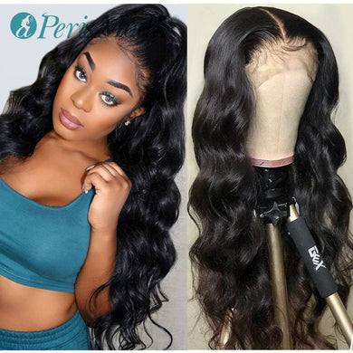 Cheap Synthetic Lace Front Wigs for Black Women PerisModa Black Color Body Wave Wigs for Daily Use Heat Resistant Synthetic Wigs