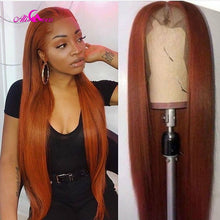 Transparent 28 30 inch Brazilian Straight Human Hair Wigs Orange Ginger Lace Frontal Wigs 13x4 /13x6 Remy Hair Wigs Pre Plucked