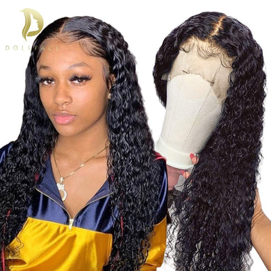 curly human hair wig short bob lace front human hair wigs for Black Women brazilian water deep wave hd frontal 30 inch full long
