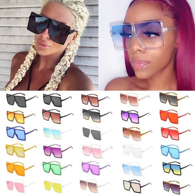 Wholesale 30 Mixed Colors One Piece Oversize Square Sunglasses For Women 2020 Luxury Brand Sun Glasses Female Big Shades In Bulk