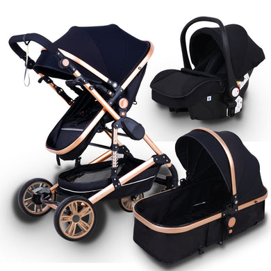 Baby Stroller 3 in 1 Portable Luxury Travel Baby Carriage Fold Pram High Landscape Aluminum Frame Baby Car seat