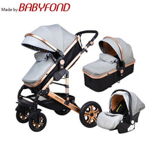 Baby Stroller 3 in 1 Portable Luxury Travel Baby Carriage Fold Pram High Landscape Aluminum Frame Baby Car seat
