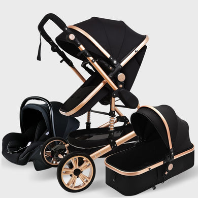 High Landscape Baby Stroller 3 in 1 With Car Seat Pink Stroller Luxury Travel Pram Car seat and Stroller Baby Carrier Pushchair