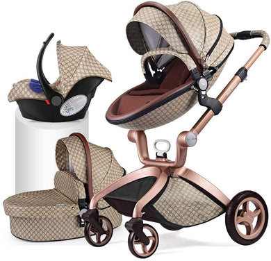 Hot Mom  3 in 1 Baby Stroller Travel System with Bassinet Brown(Pink carrito bebe, cochicito bebe