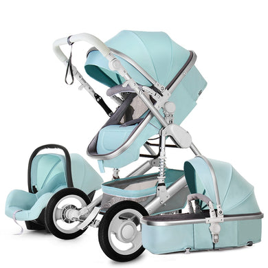Luxury Baby Stroller 3 in 1 with Car Seat Portable Reversible High Landscape Baby Stroller Hot Mom Pink Stroller Baby Pram