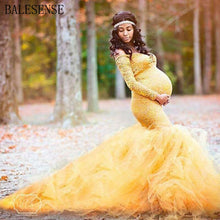 Long Sleeve Maternity Gown Lace Maxi Dress Pregnant Women Clothes Photography Pregnancy Dress Maternity Dresses for Photo Shoot