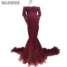 Long Sleeve Maternity Gown Lace Maxi Dress Pregnant Women Clothes Photography Pregnancy Dress Maternity Dresses for Photo Shoot