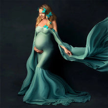 Sexy Shoulderless Maternity Photography Props Long Dress For Pregnant Women Fancy Pregnancy Dress Elegence Maxi Gown Photo Shoot