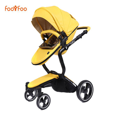 Foofoo Baby stroller High landscape baby trolley leather