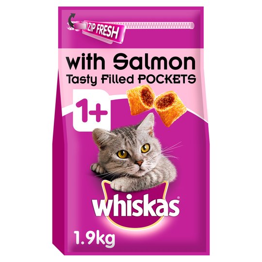 Whiskas 1+ Dry Cat Food Biscuits Salmon 1.9Kg